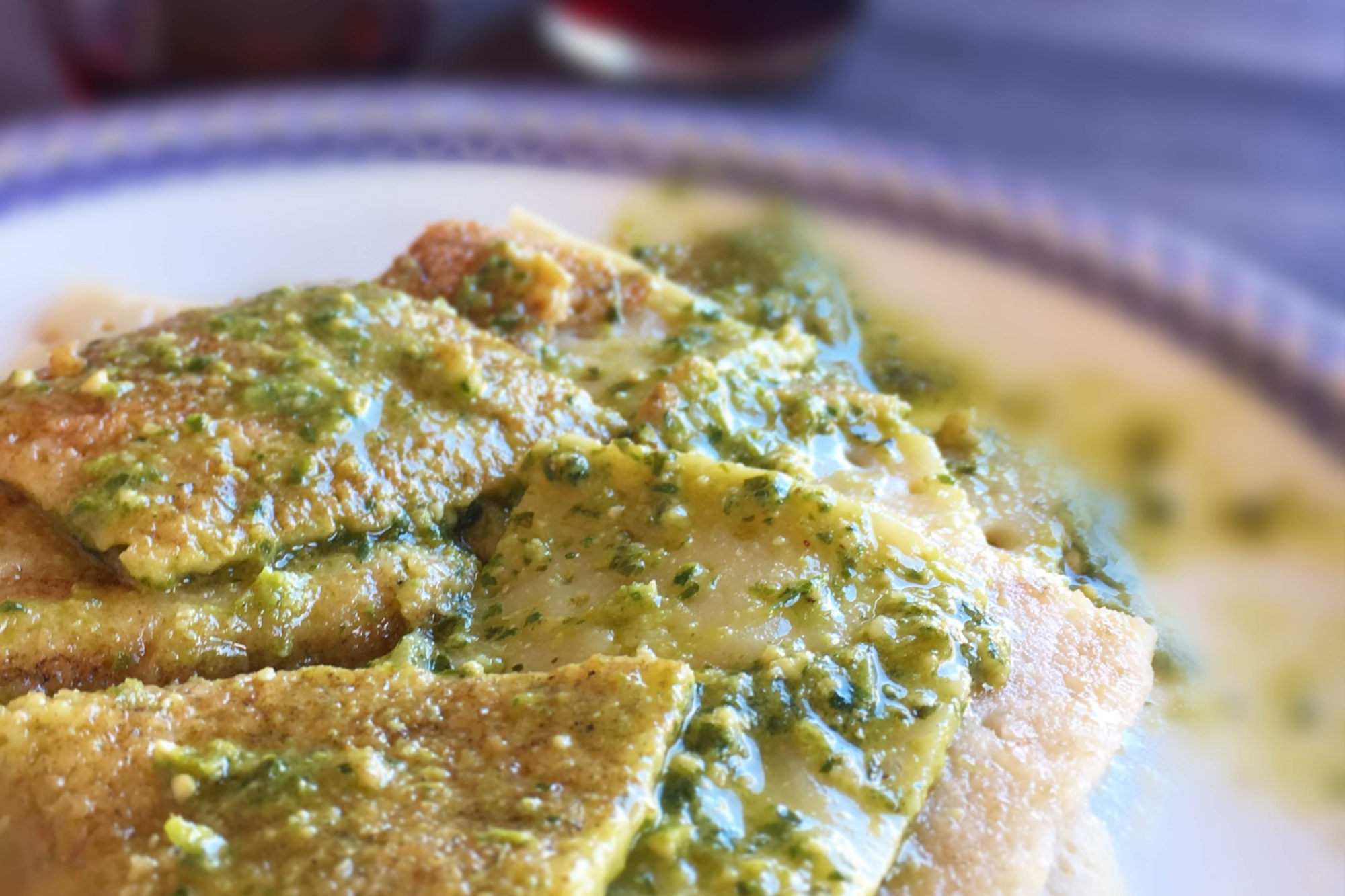 Testaroli pasta with Lunigiana pesto