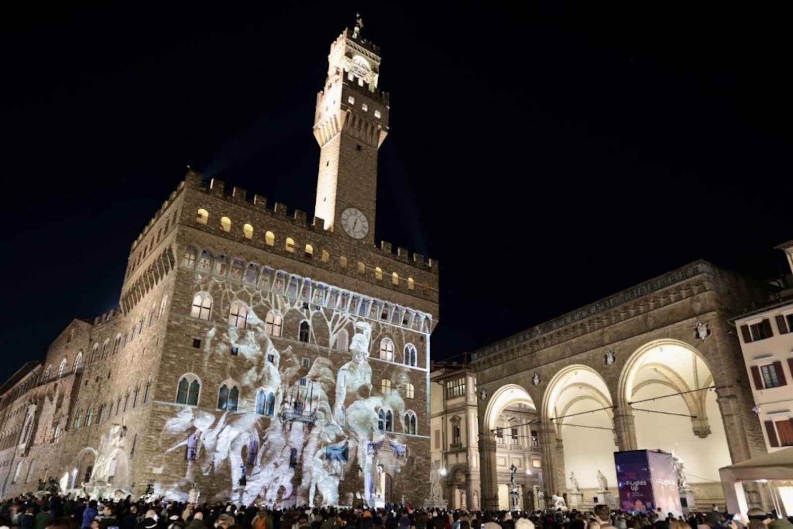 Palazzo Vecchio Florence Lights Up