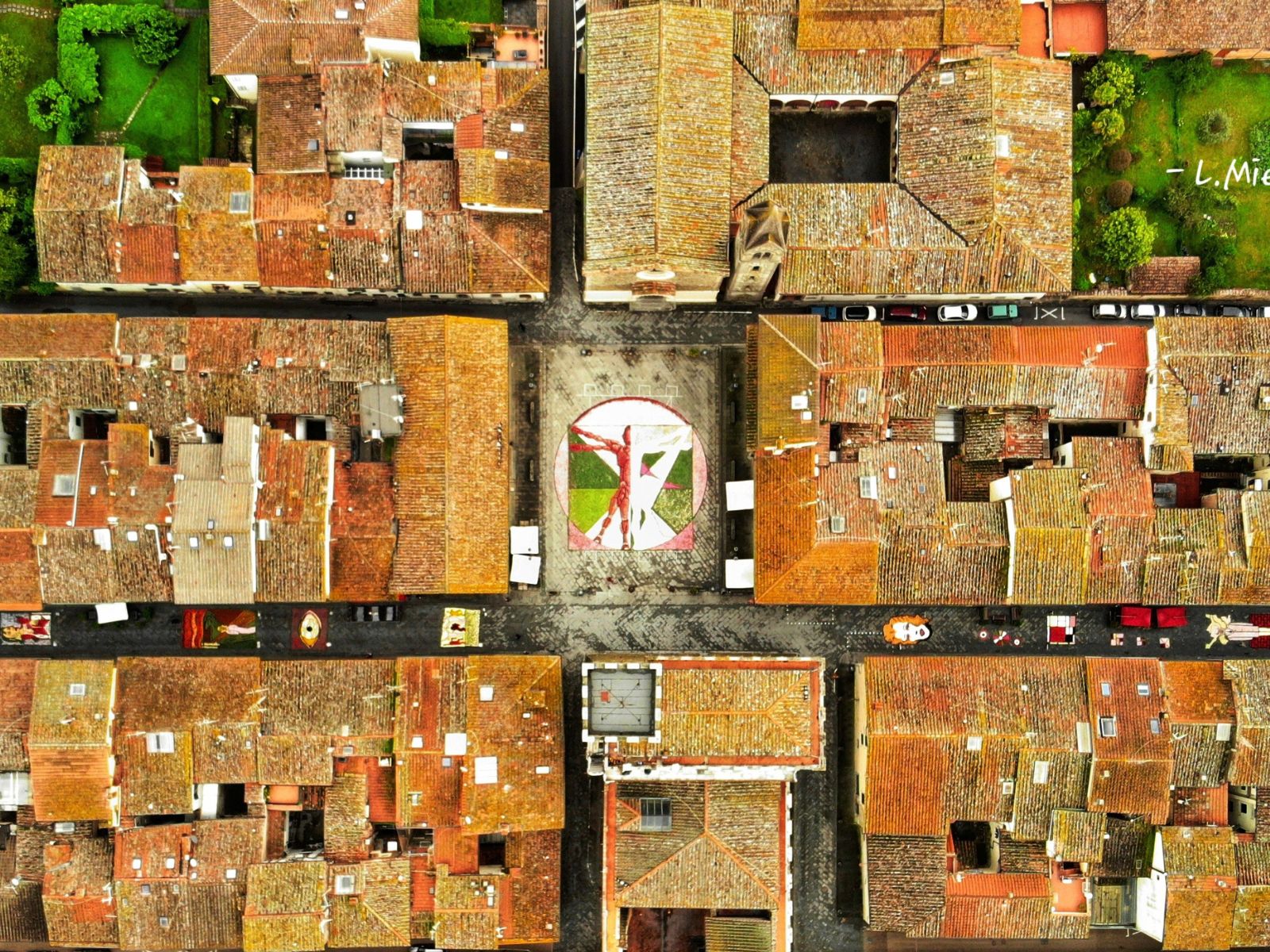 Infiorata di Scarperia vue de haut