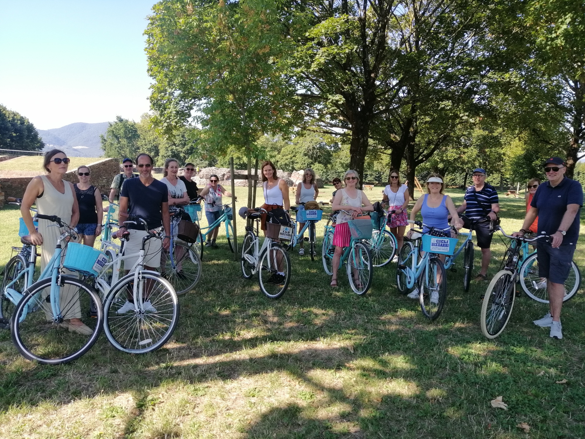 Group of people cycling