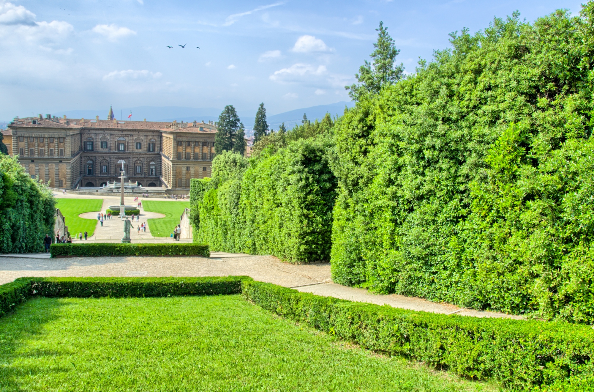 Les jardins de Boboli avec l'obélisque