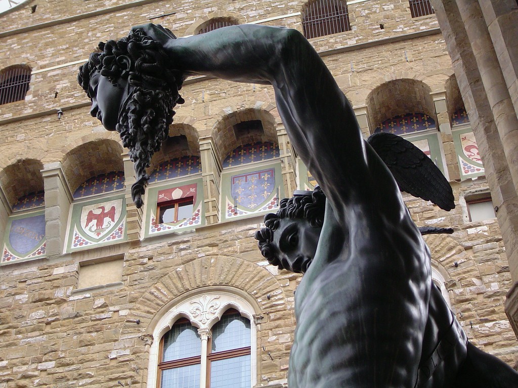 Le Persée de Cellini sous la Loggia dei Lanzi