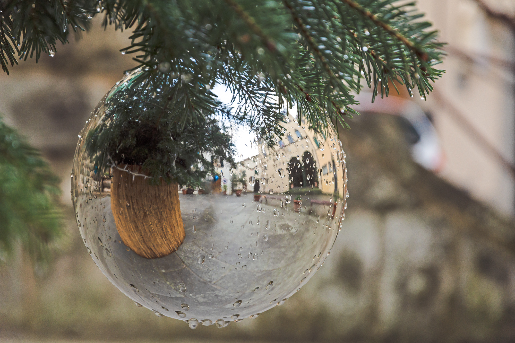 Détail d’une illumination de Noël à Radda in Chianti