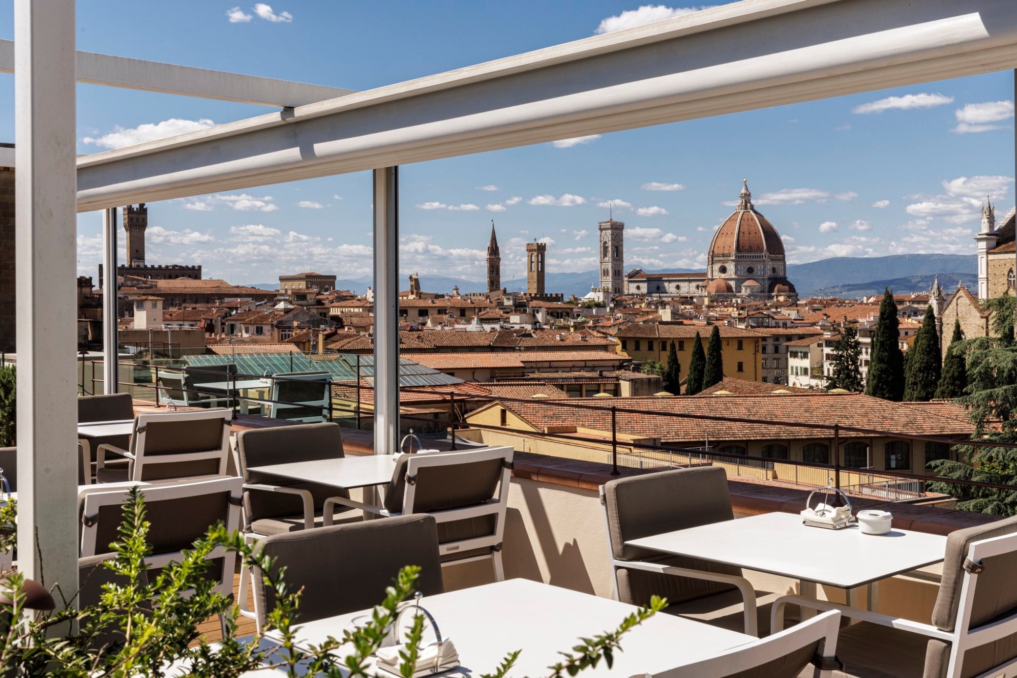 La terrasse de l’hôtel Plaza Lucchesi