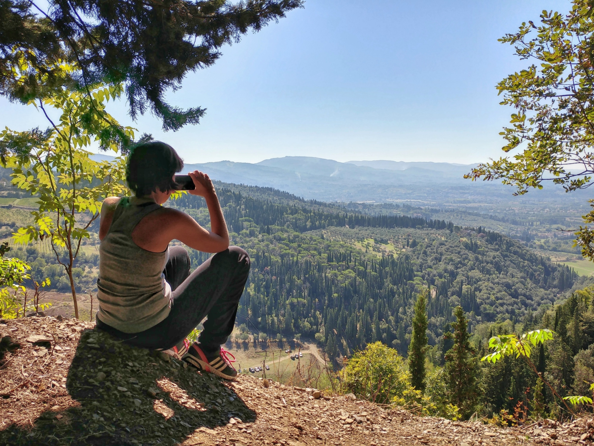 Le paysage depuis le sommet du Monte Ceceri