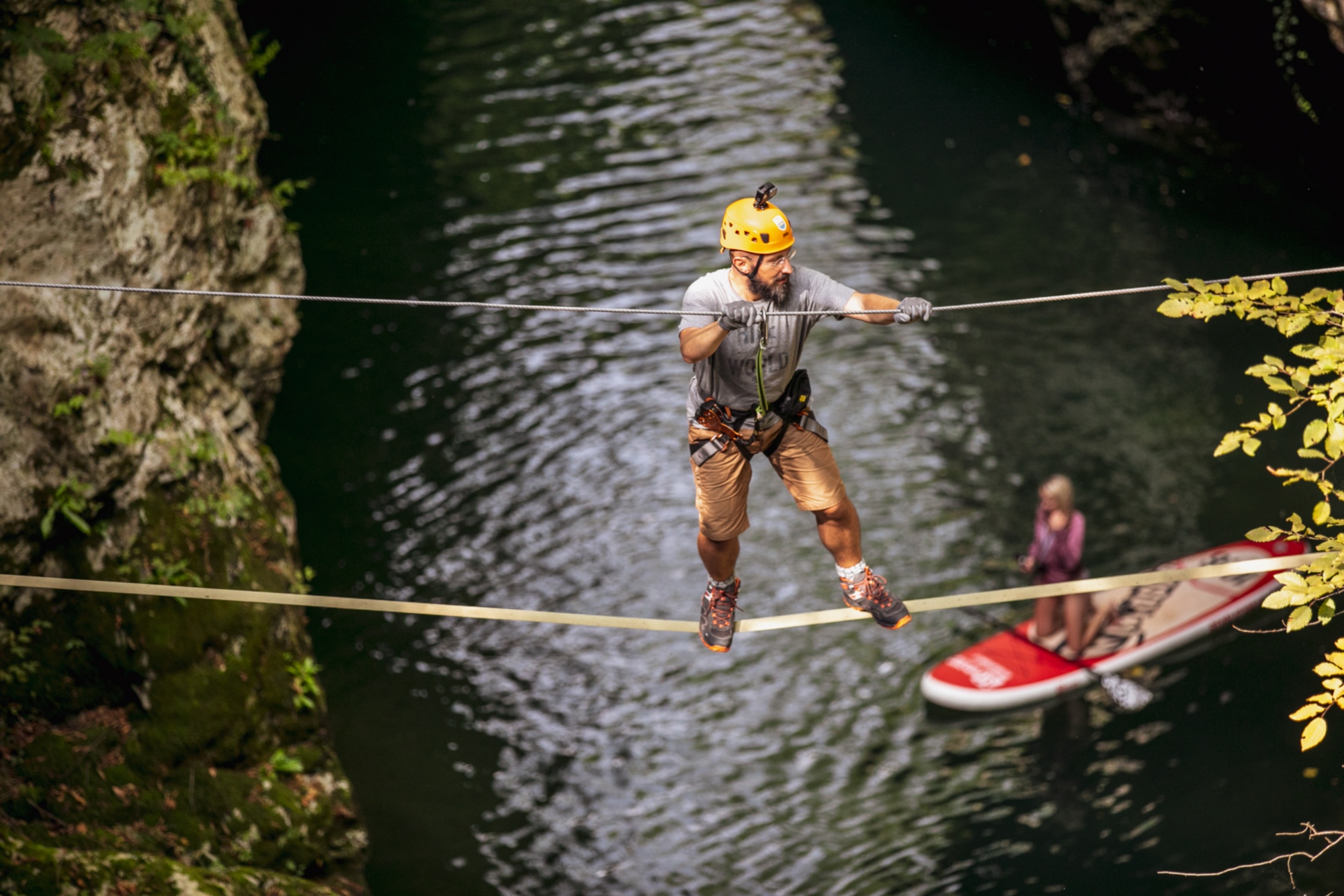 Slackline au Canyon Park, Bagni di Lucca